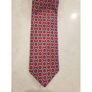ROBERT TALBOTT Best of Class Mens Silk Necktie Designer, red w/ circles print